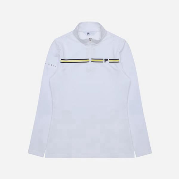 Fila Golf Half Zip L/S Women's Polo Shirts - White,NZ 832-48720